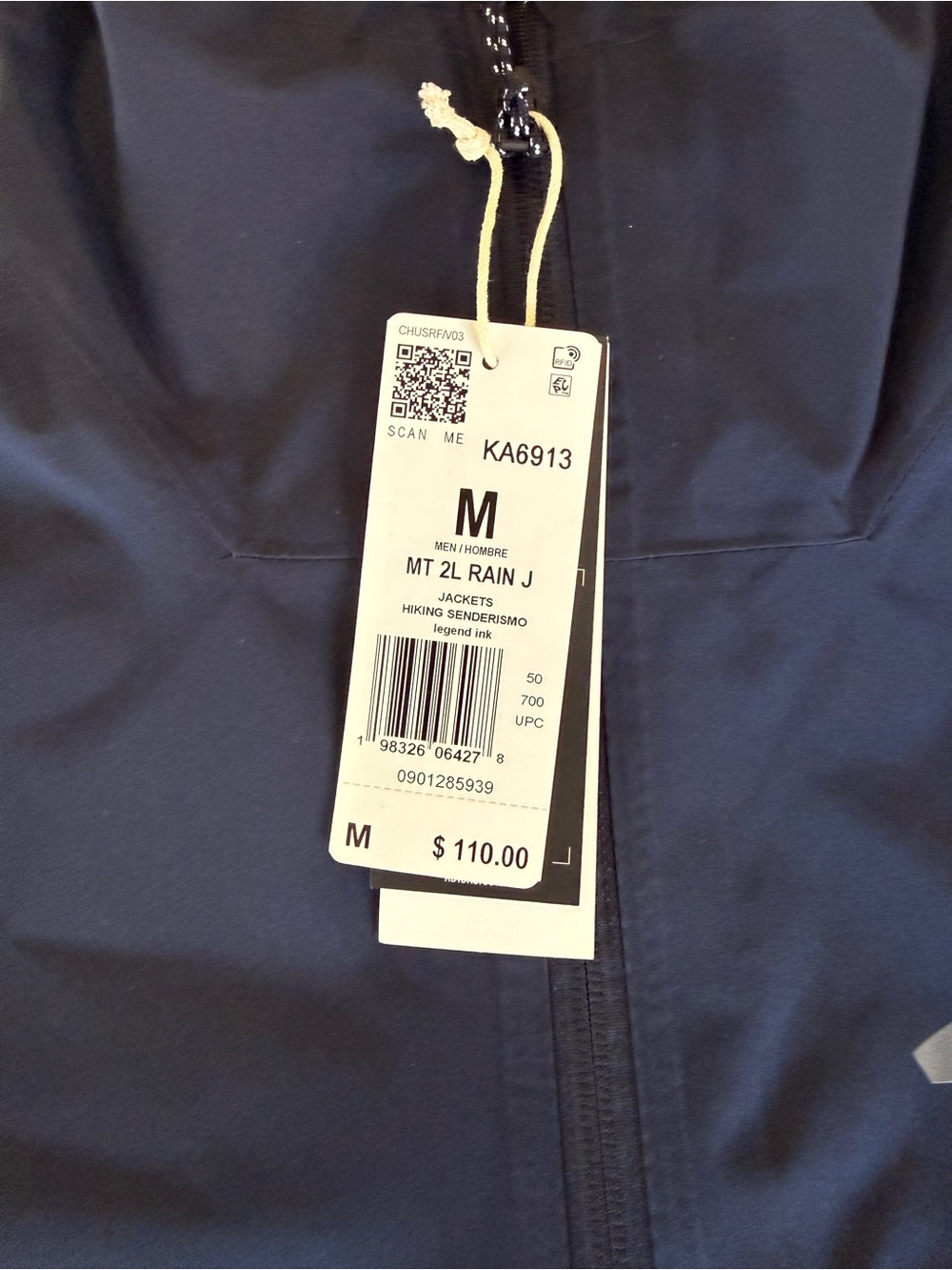 adidas Navy Hooded Performance Shell Jacket - Picture 4 of 5